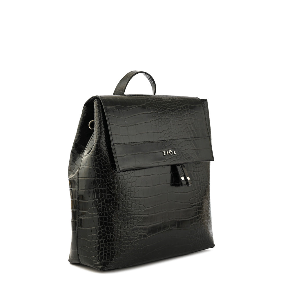 Mochila con tapa tiaré mediana negro especial