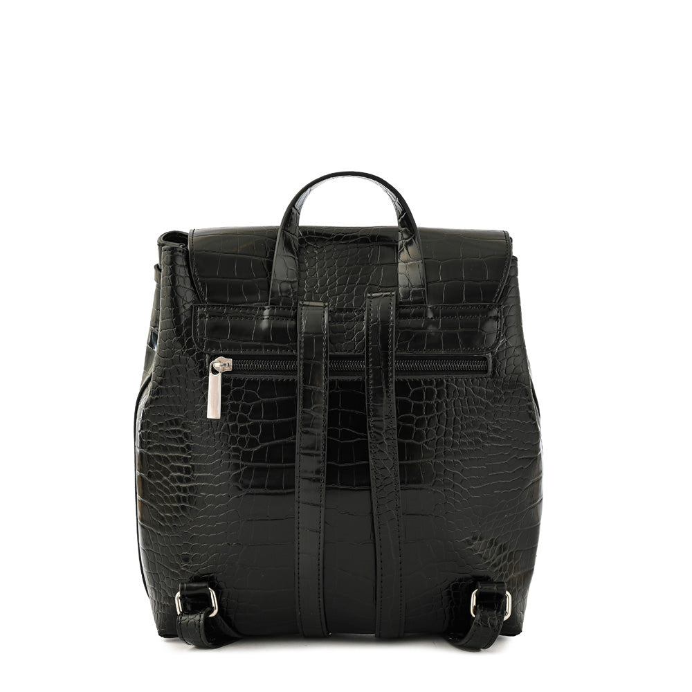 Mochila con tapa tiaré mediana negro especial
