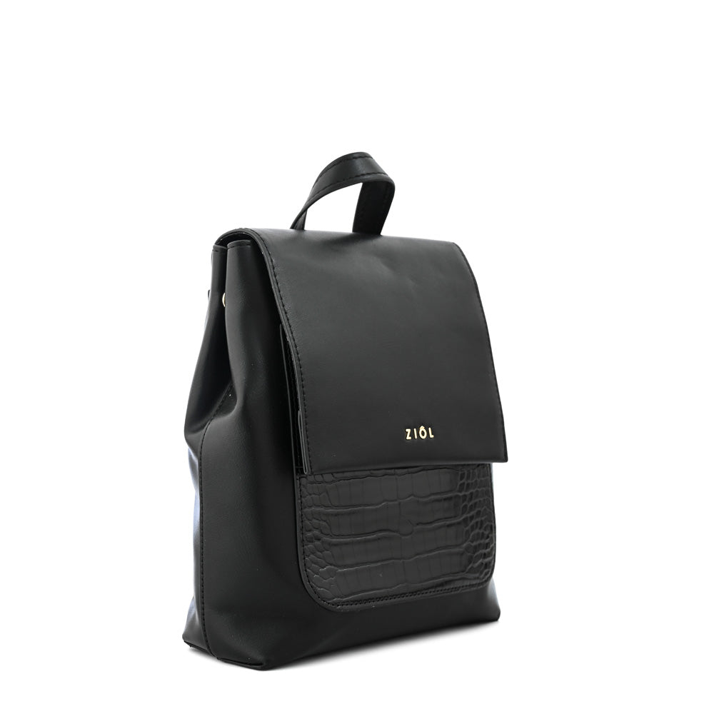 Mochila con tapa callie mediana negro