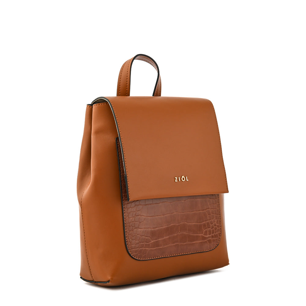 Mochila con tapa callie mediana café