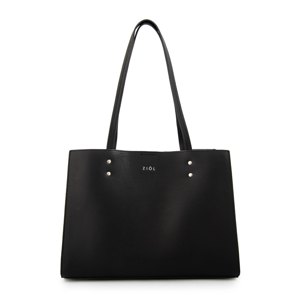 Cartera tote tres divisiones mediana harley negro