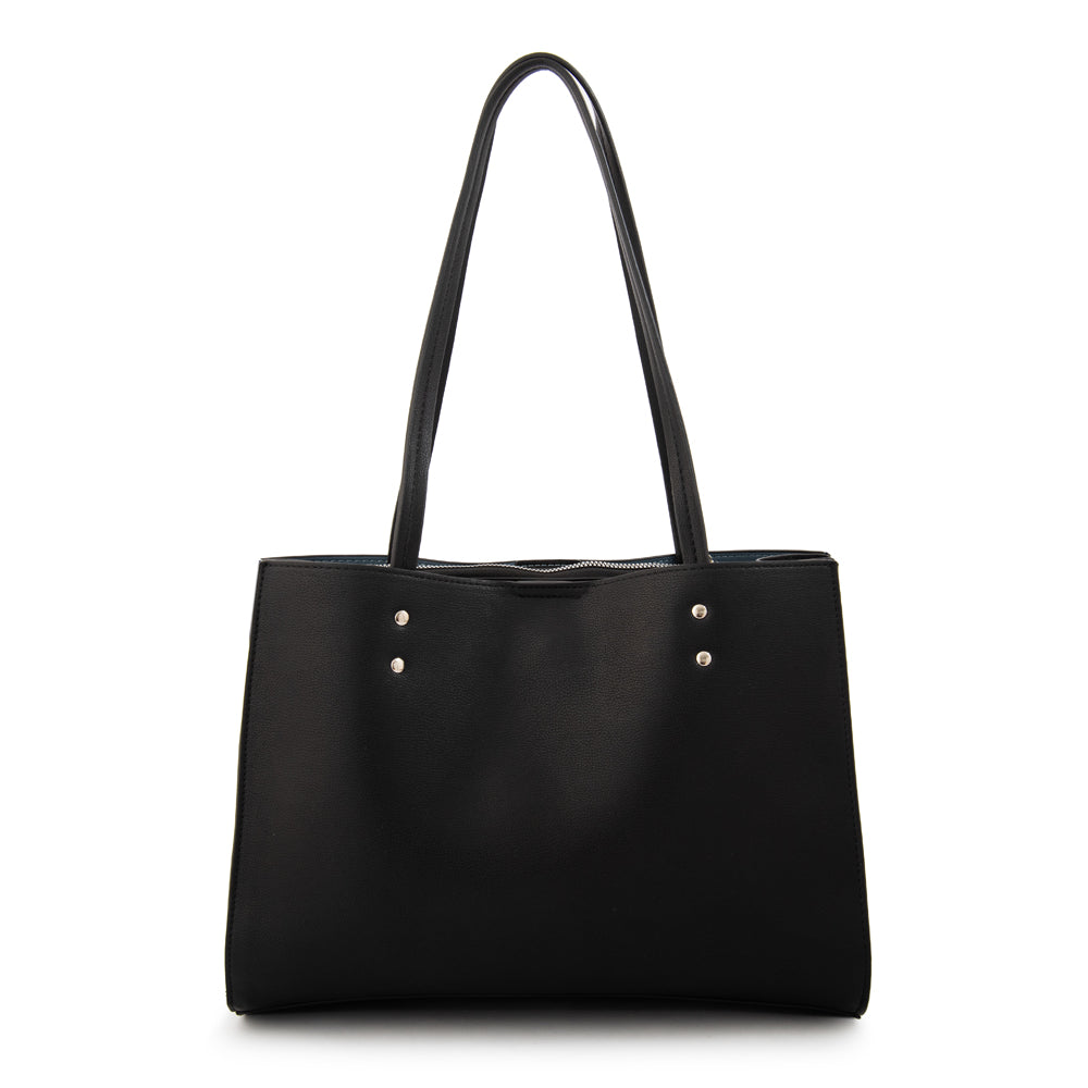 Cartera tote tres divisiones mediana harley negro