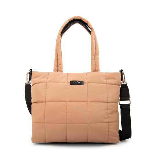 Cartera tote nacha beige