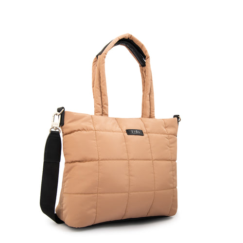 Cartera tote nacha mediana beige