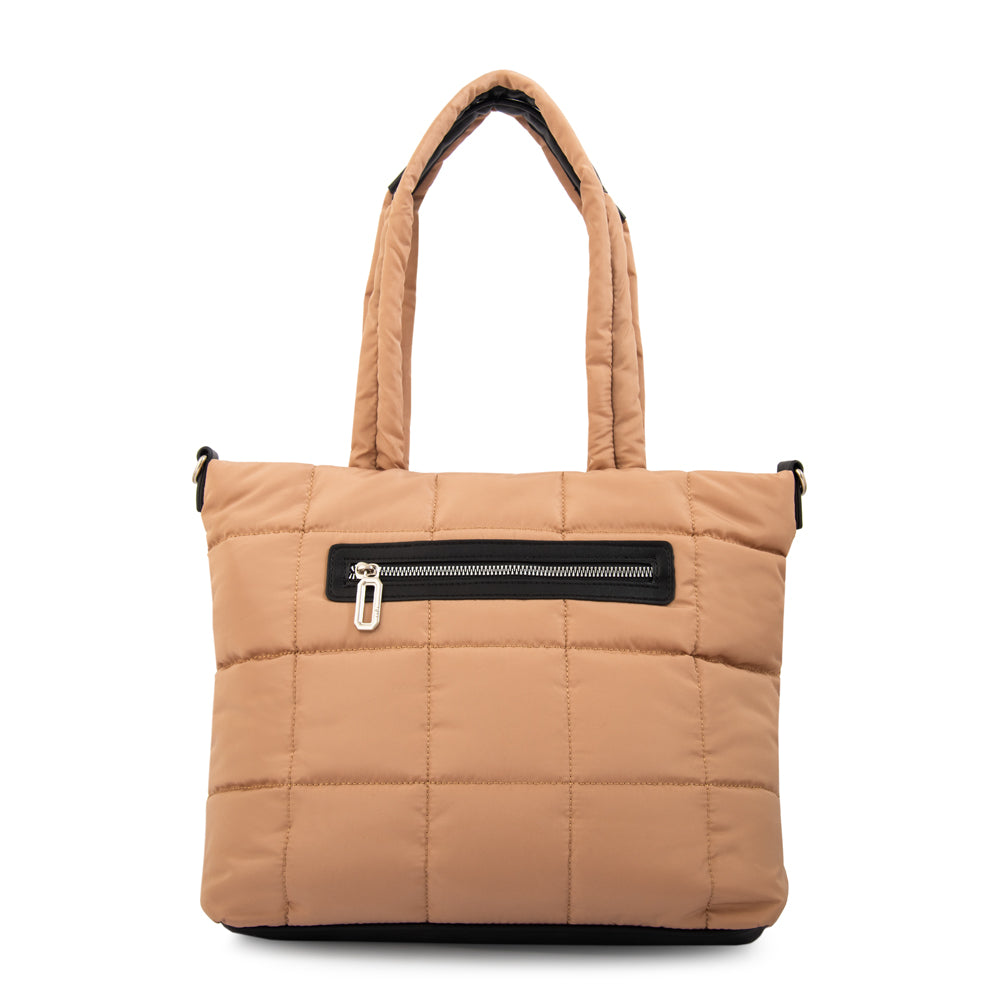 Cartera tote nacha beige
