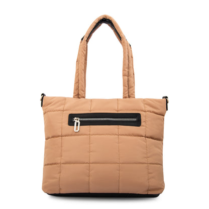 Cartera tote nacha beige