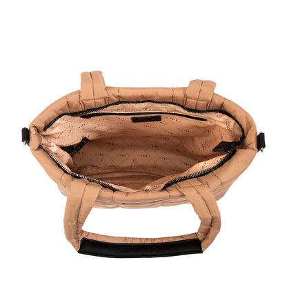 Cartera tote nacha beige