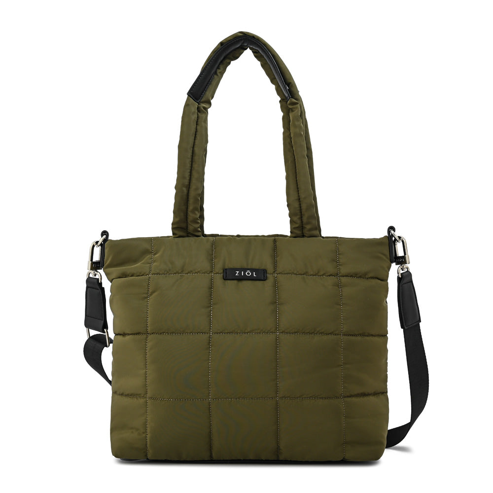 Cartera tote mediana nacha verde oliva