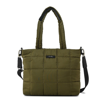Cartera tote mediana nacha verde oliva
