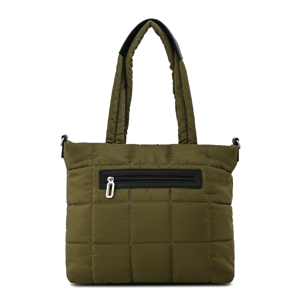 Cartera tote mediana nacha verde oliva