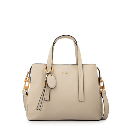 Cartera tote tres divisiones aurora mediana blanco crudo