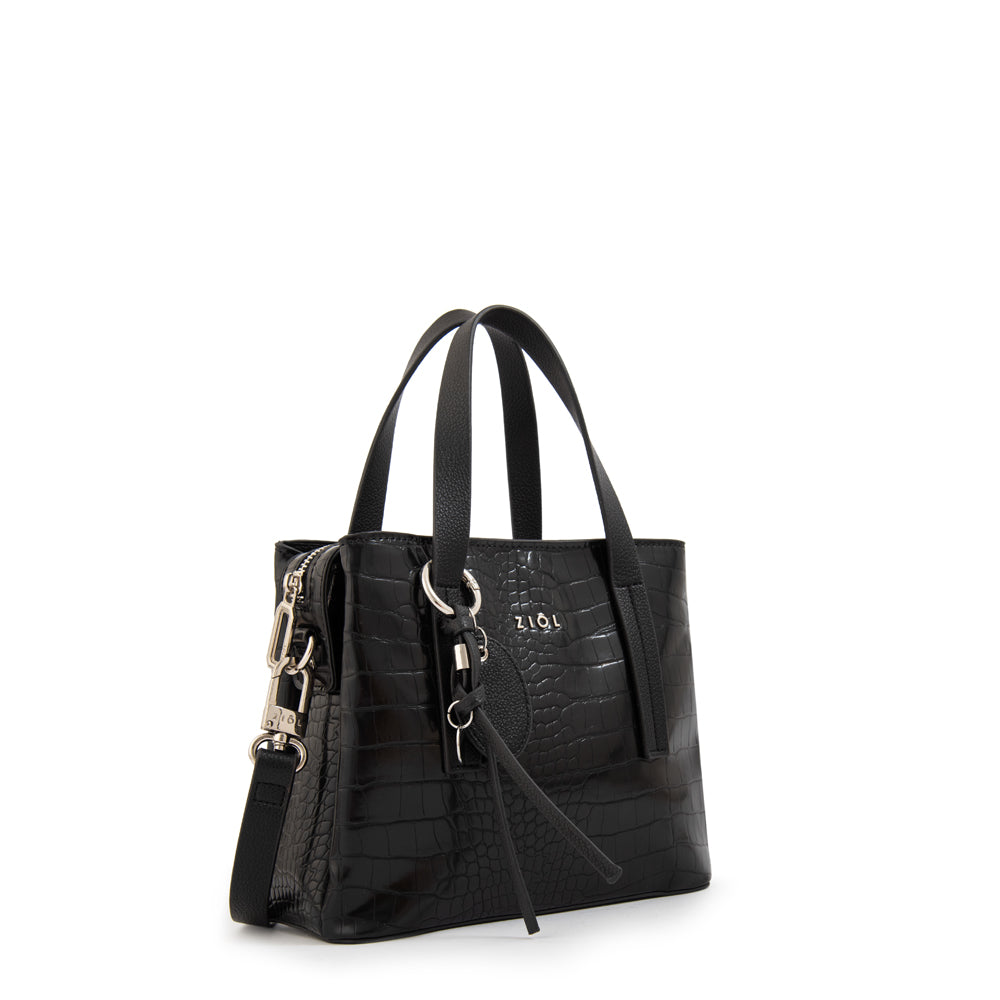 Cartera tote tres divisiones aurora mediana negro especial