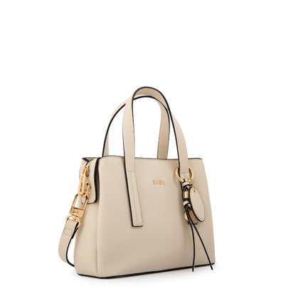 Cartera tote tres divisiones aurora mediana blanco crudo