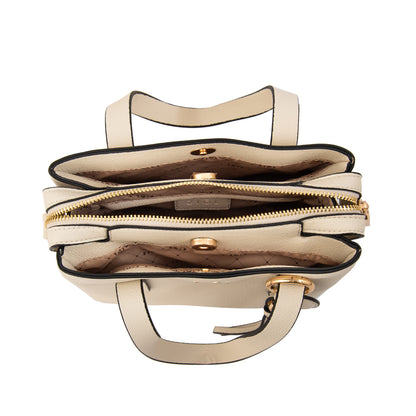 Cartera tote tres divisiones aurora mediana blanco crudo