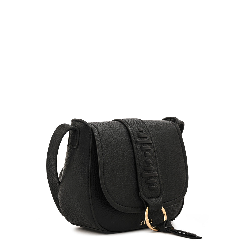 Cartera bandolera con tapa tyra mediana negro