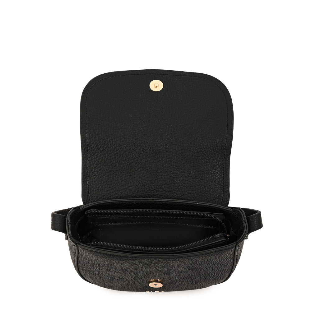 Cartera bandolera con tapa tyra mediana negro