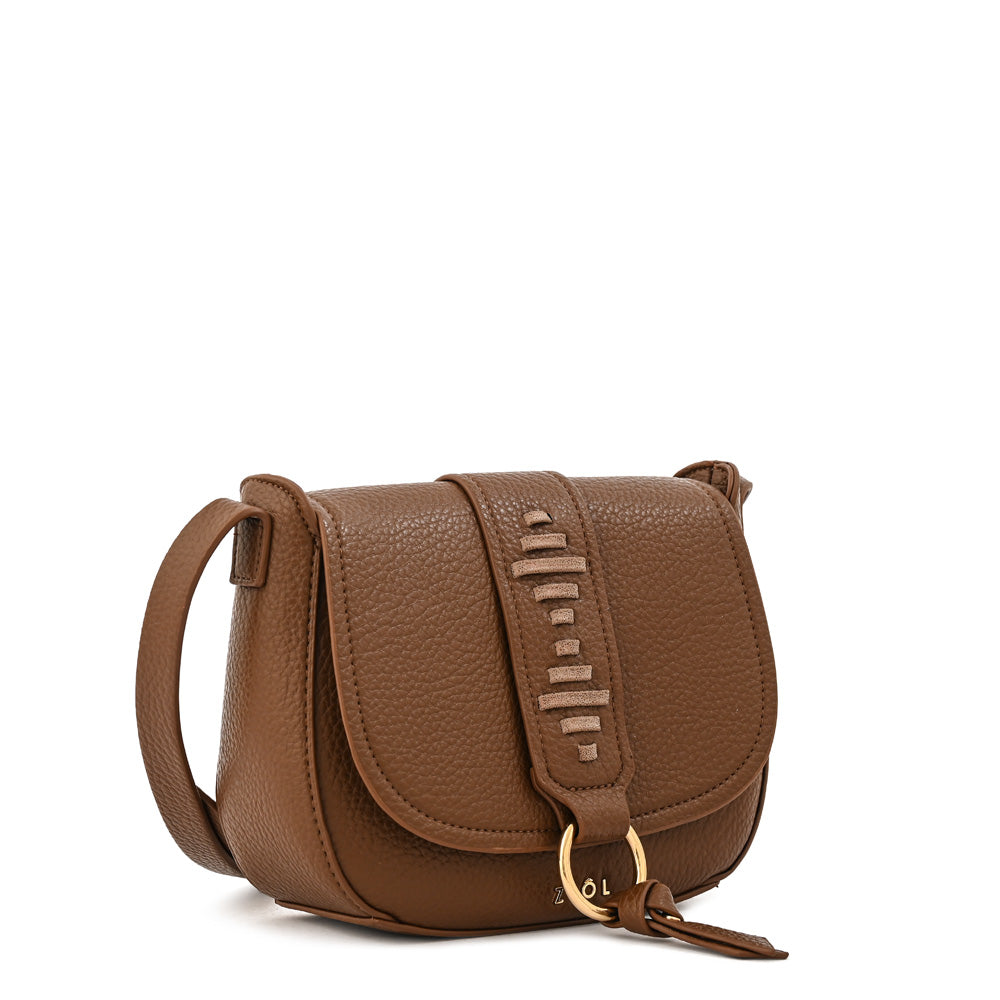 Cartera Bandolera con tapa tyra mediana café