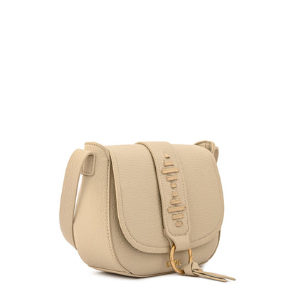 Cartera Bandolera con tapa tyra mediana blanco crudo