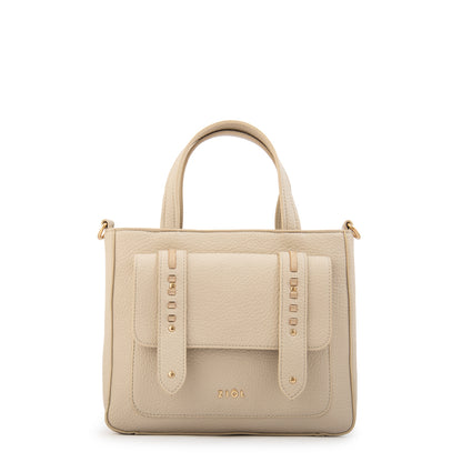 Cartera tote tyra pequeña blanco crudo