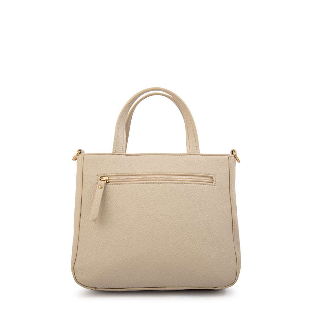 Cartera tote tyra pequeña blanco crudo