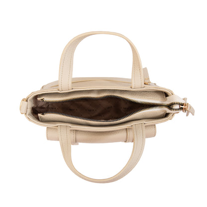 Cartera tote tyra pequeña blanco crudo