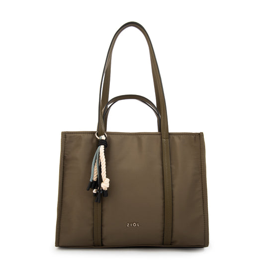 Cartera tote lola mediana verde oliva