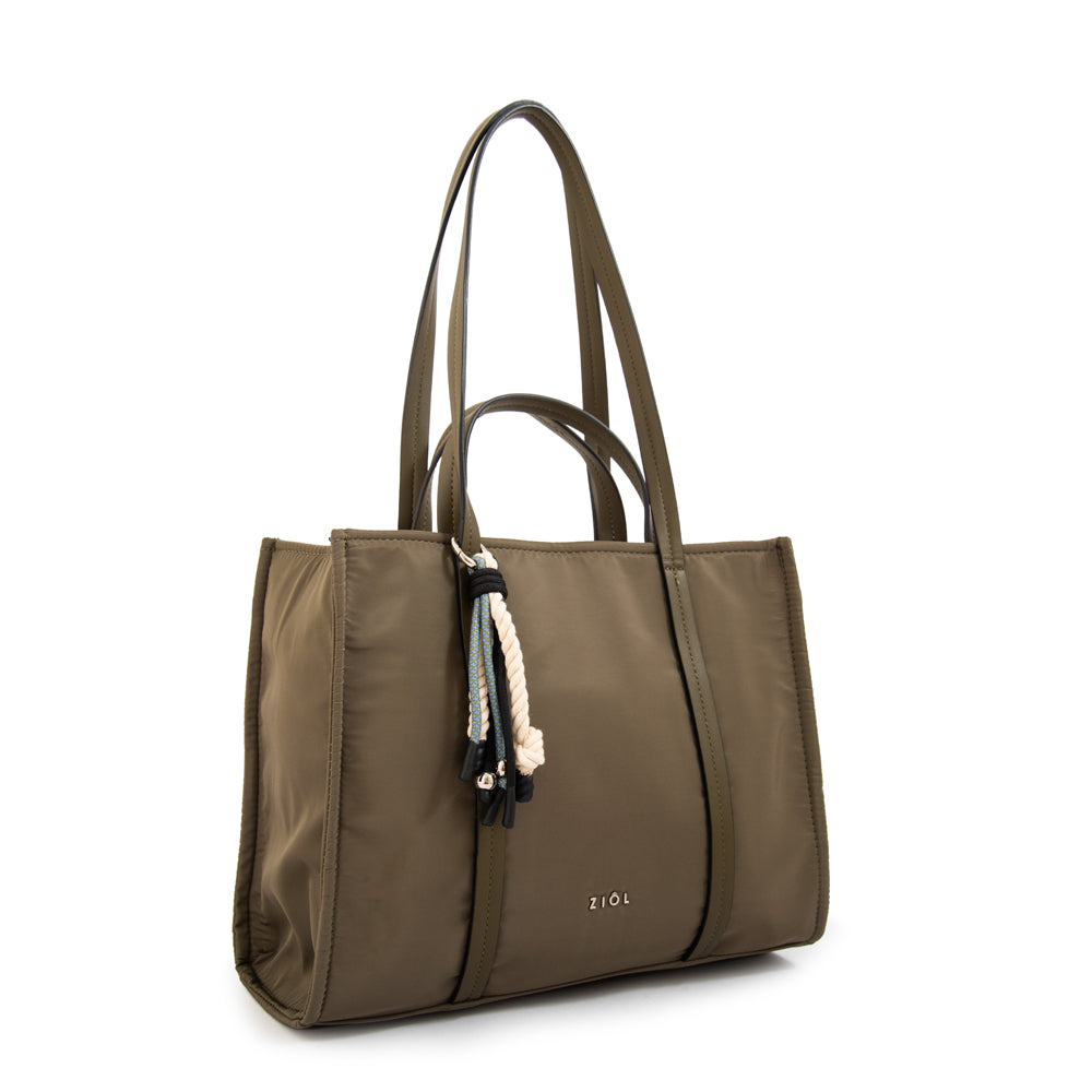 Cartera tote lola mediana verde oliva