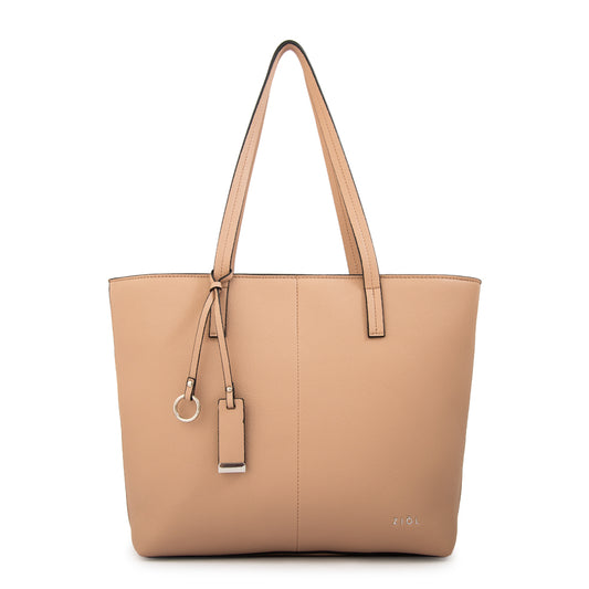Cartera tote bote izadora grande beige oscuro