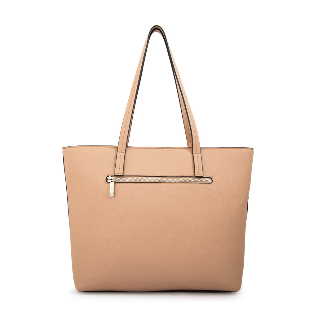 Cartera tote bote izadora grande beige oscuro