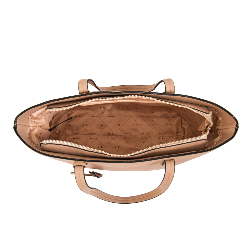 Cartera tote bote izadora grande beige oscuro