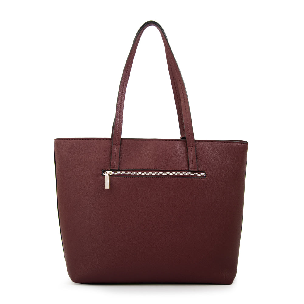 Cartera tote bote izadora grande burdeo