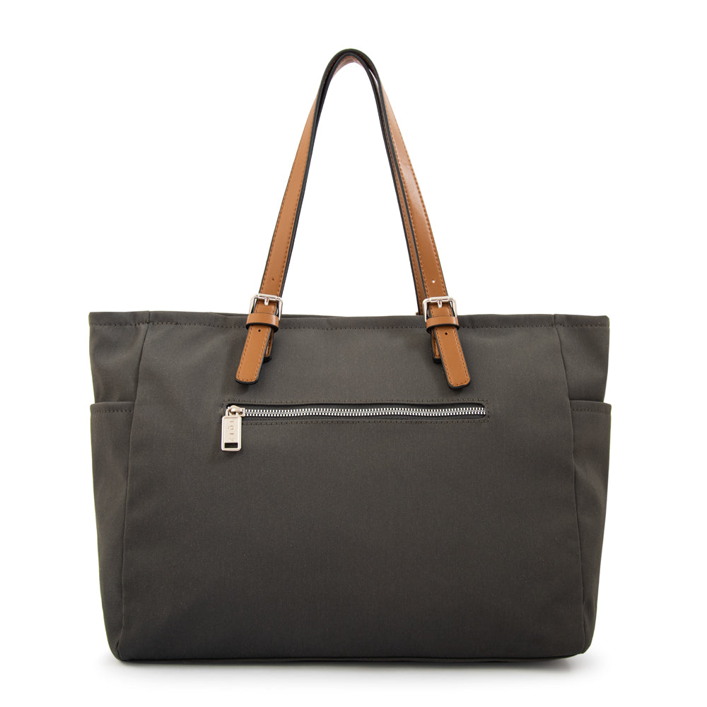 Cartera tote porta notebook marta grande gris oscuro