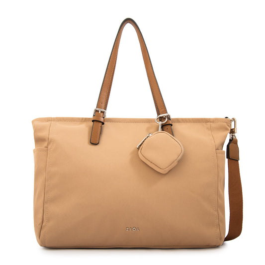 Cartera tote porta notebook marta grande beige oscuro