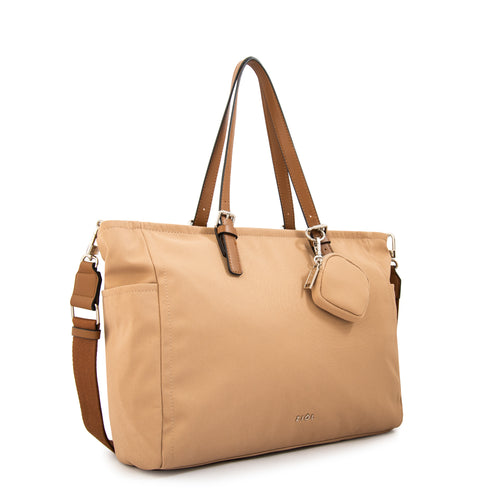 Cartera tote porta notebook marta grande beige oscuro
