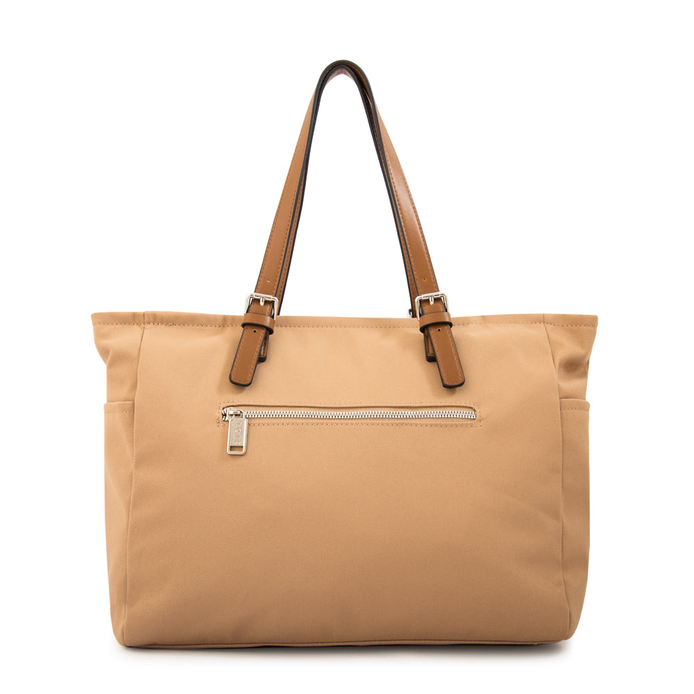 Cartera tote porta notebook marta grande beige oscuro