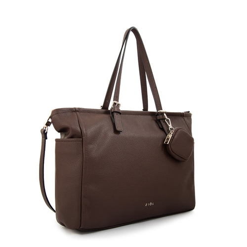 Cartera tote porta notebook marta grande café oscuro