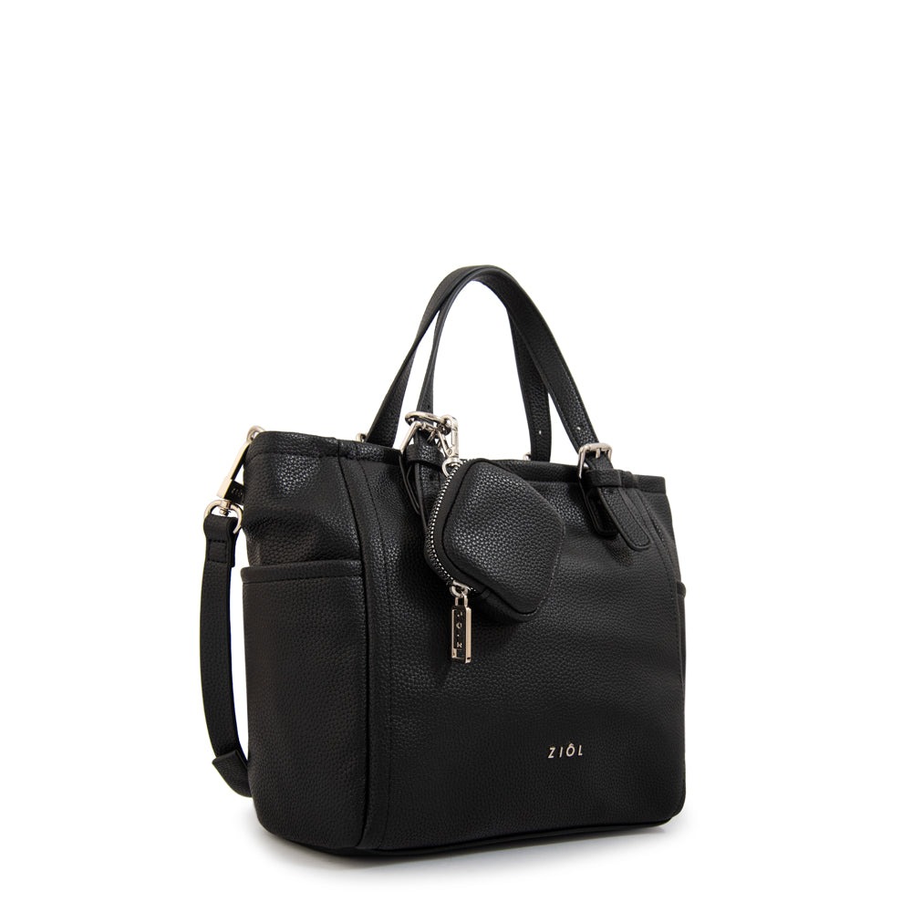 Cartera bandolera con dos asas marta mediana negro