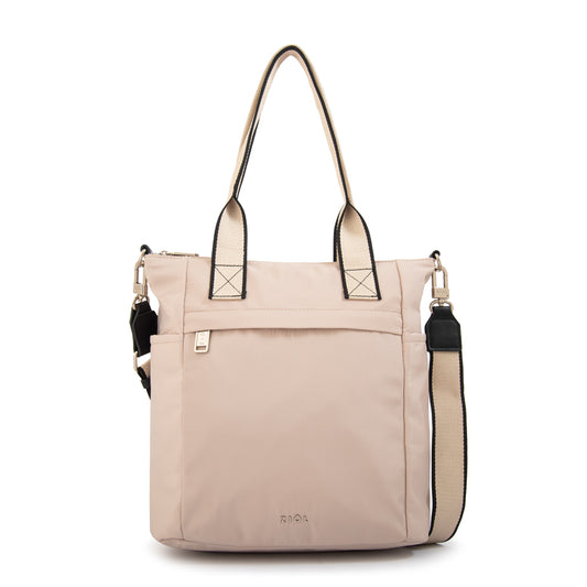 Cartera tote fiona grande blanco crudo