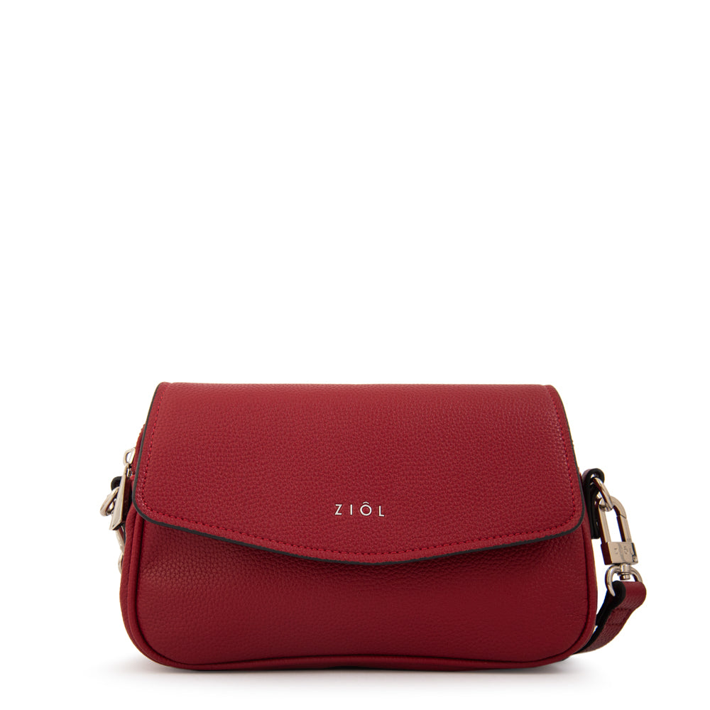 Cartera bandolera roma pequeña rojo oscuro