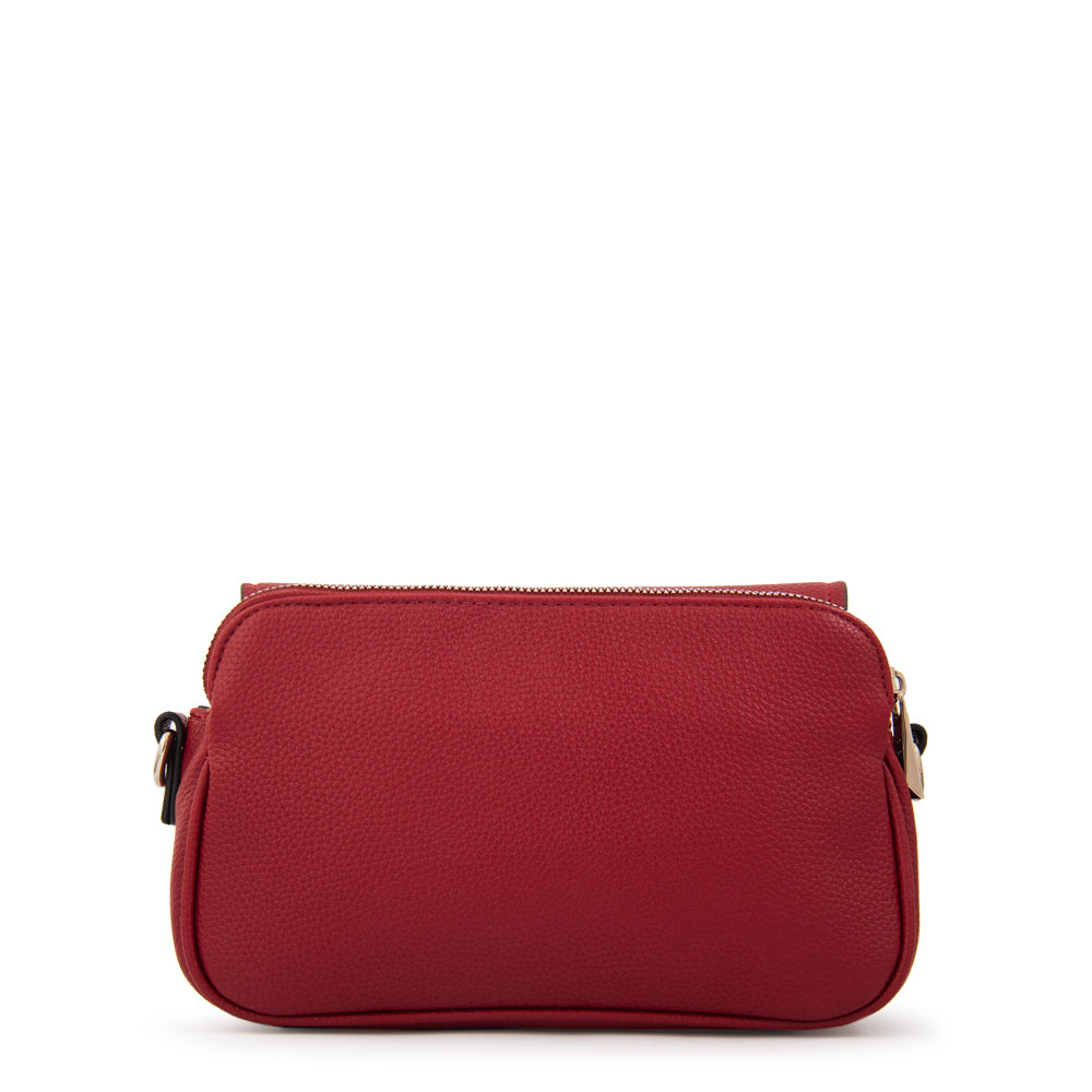 Cartera bandolera roma pequeña rojo oscuro
