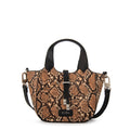 Cartera tote boa pequeña beige oscuro