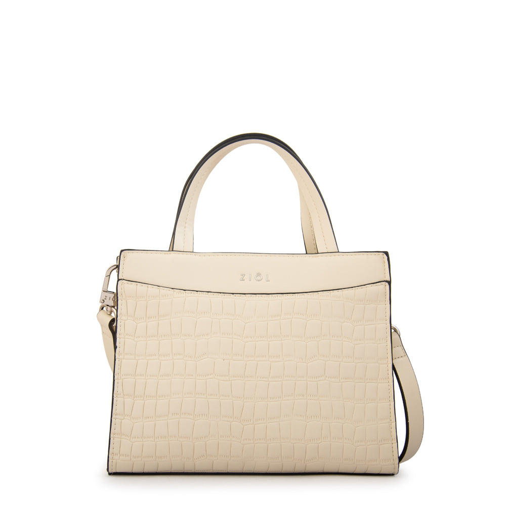 Cartera tote airi pequeña blanco crudo