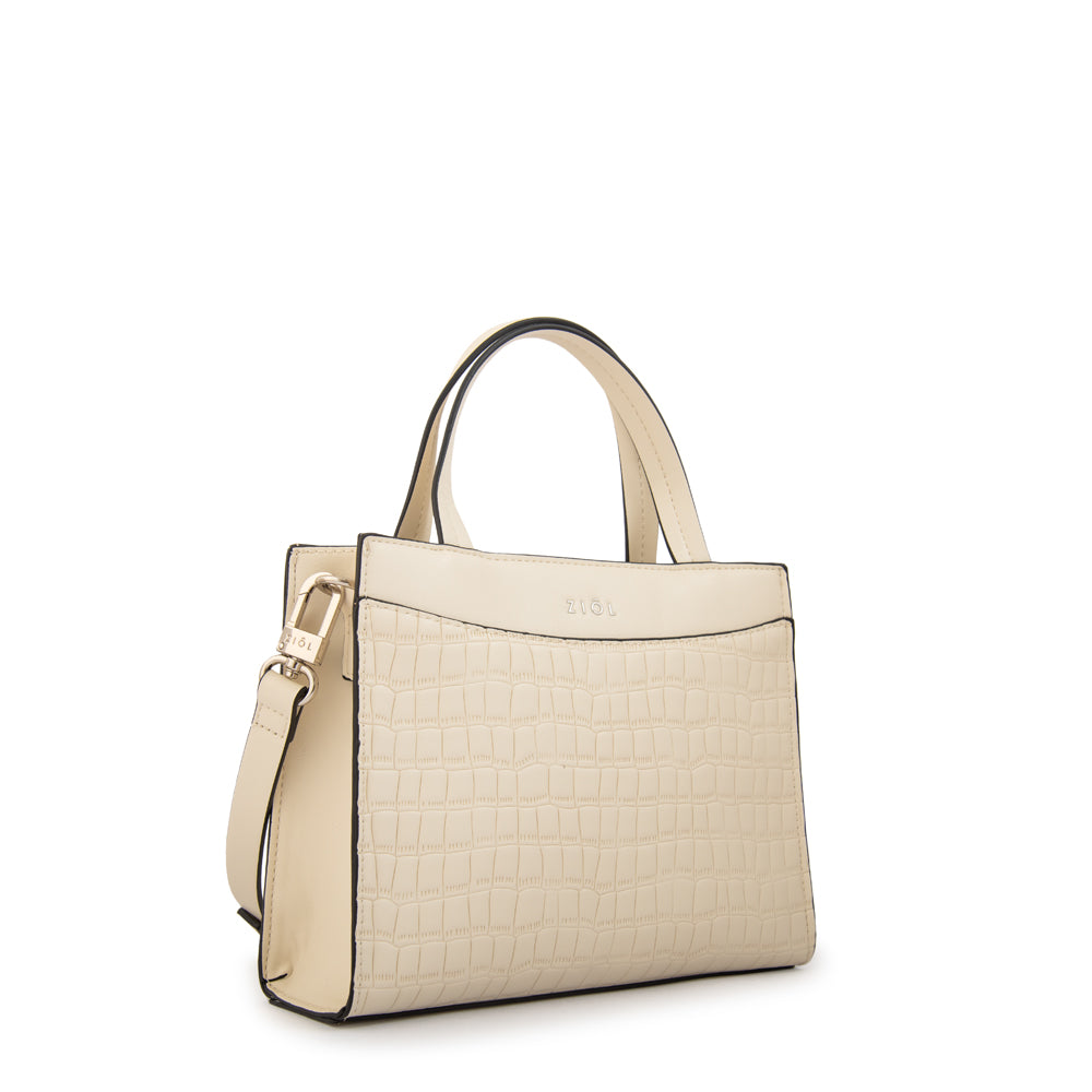 Cartera tote airi pequeña blanco crudo