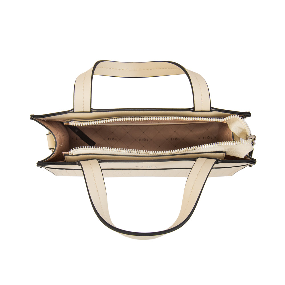 Cartera tote airi pequeña blanco crudo