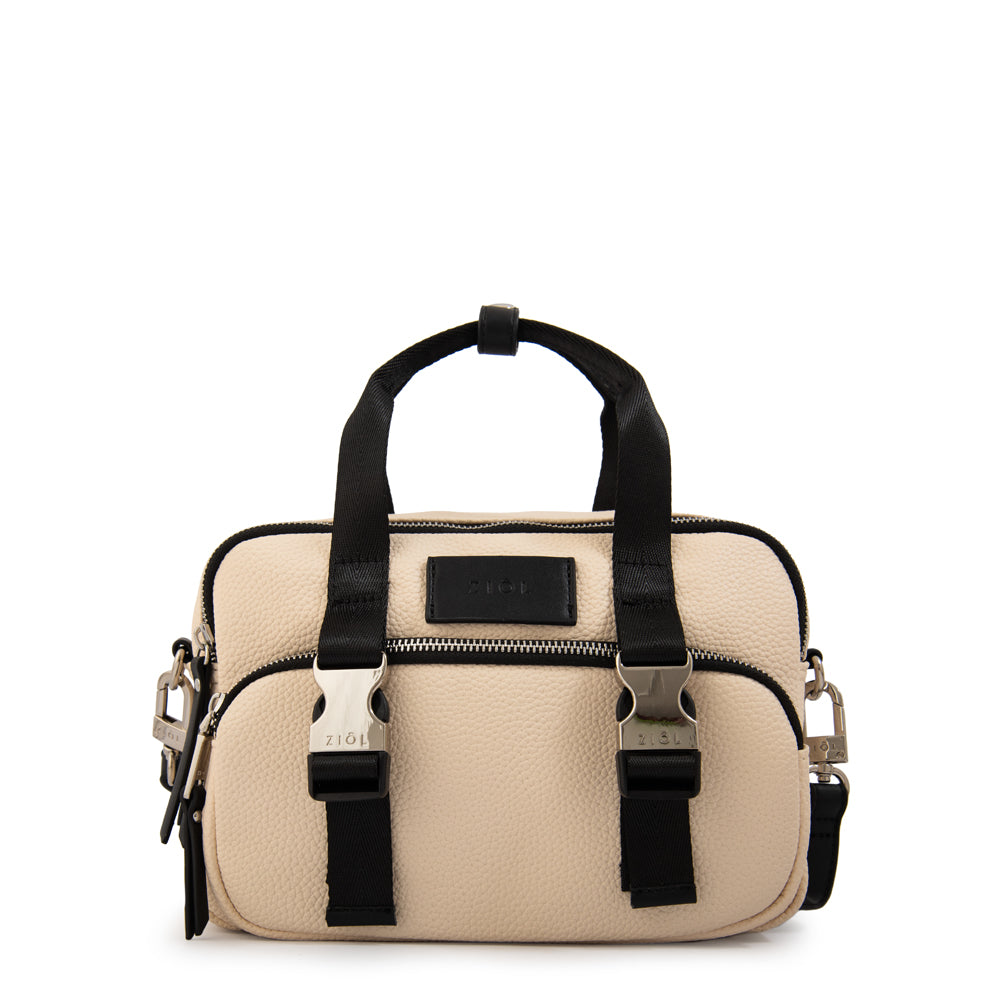 Cartera Bandolera dorina mediana blanco crudo