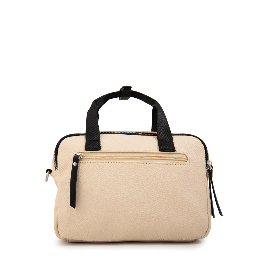 Cartera Bandolera dorina mediana blanco crudo