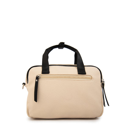 Cartera Bandolera dorina mediana blanco crudo