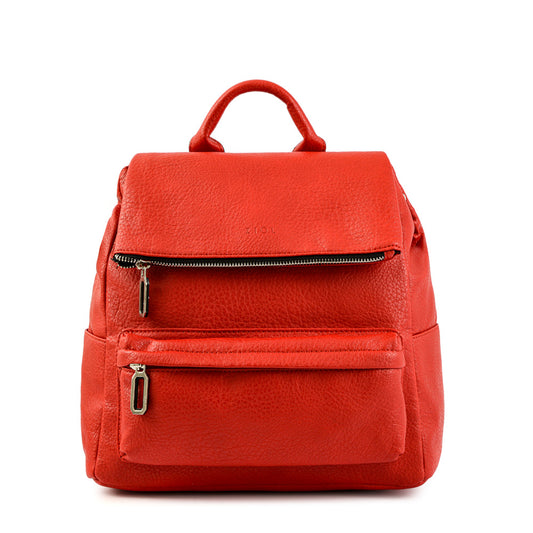 Mochila con tapa mediana byanca rojo