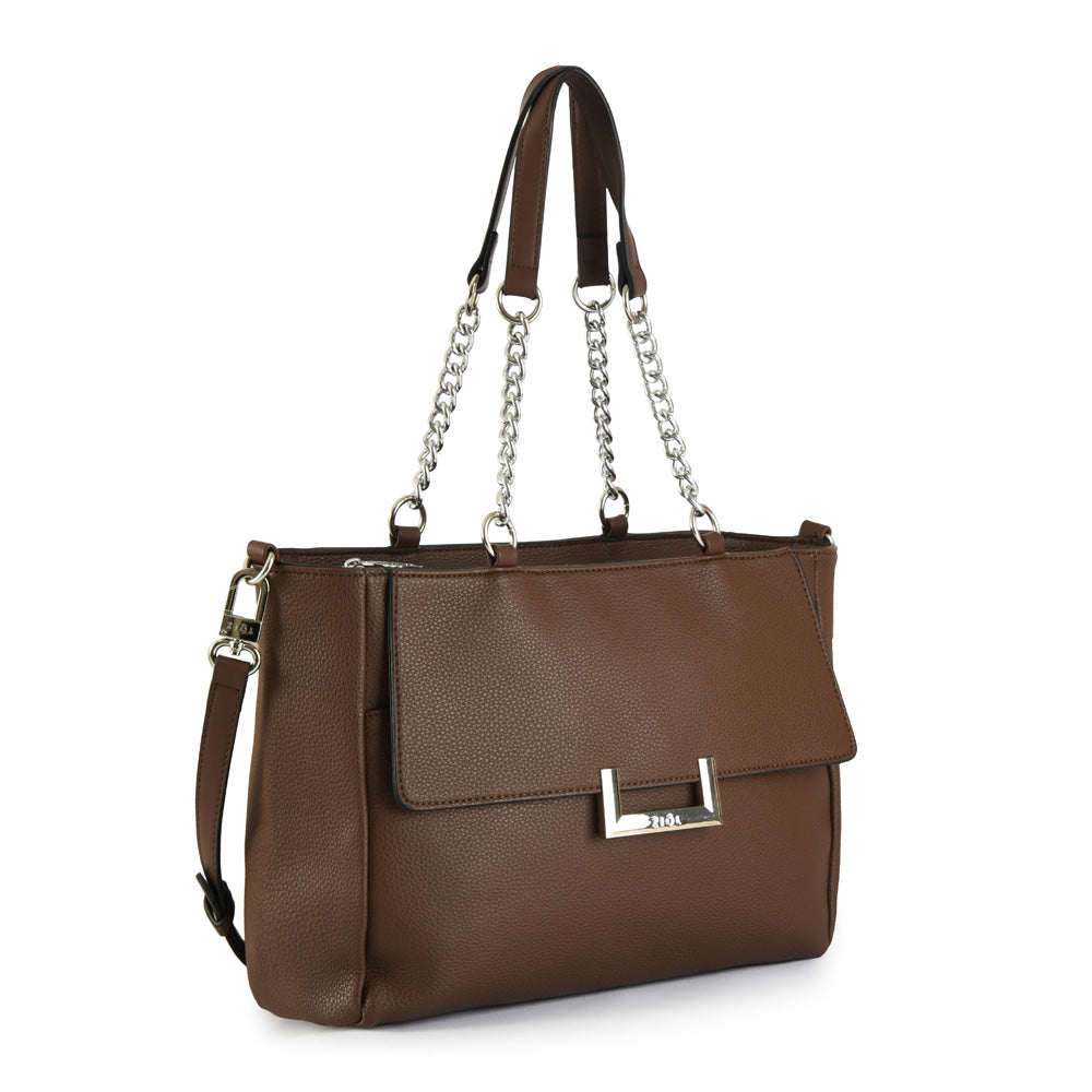 Cartera tote lucca mediana café oscuro