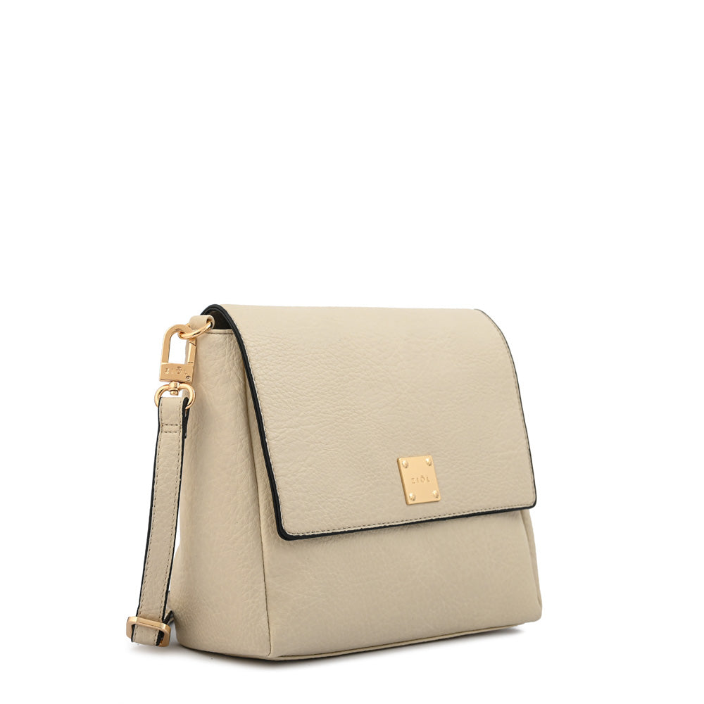 Cartera bandolera jelena pequeña blanco crudo